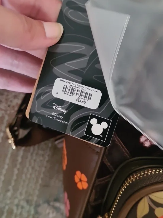 BoxLunch Exclusive Minnie Mouse Velvet Floral Interchangable Ear Backpack - Picture 3 of 7